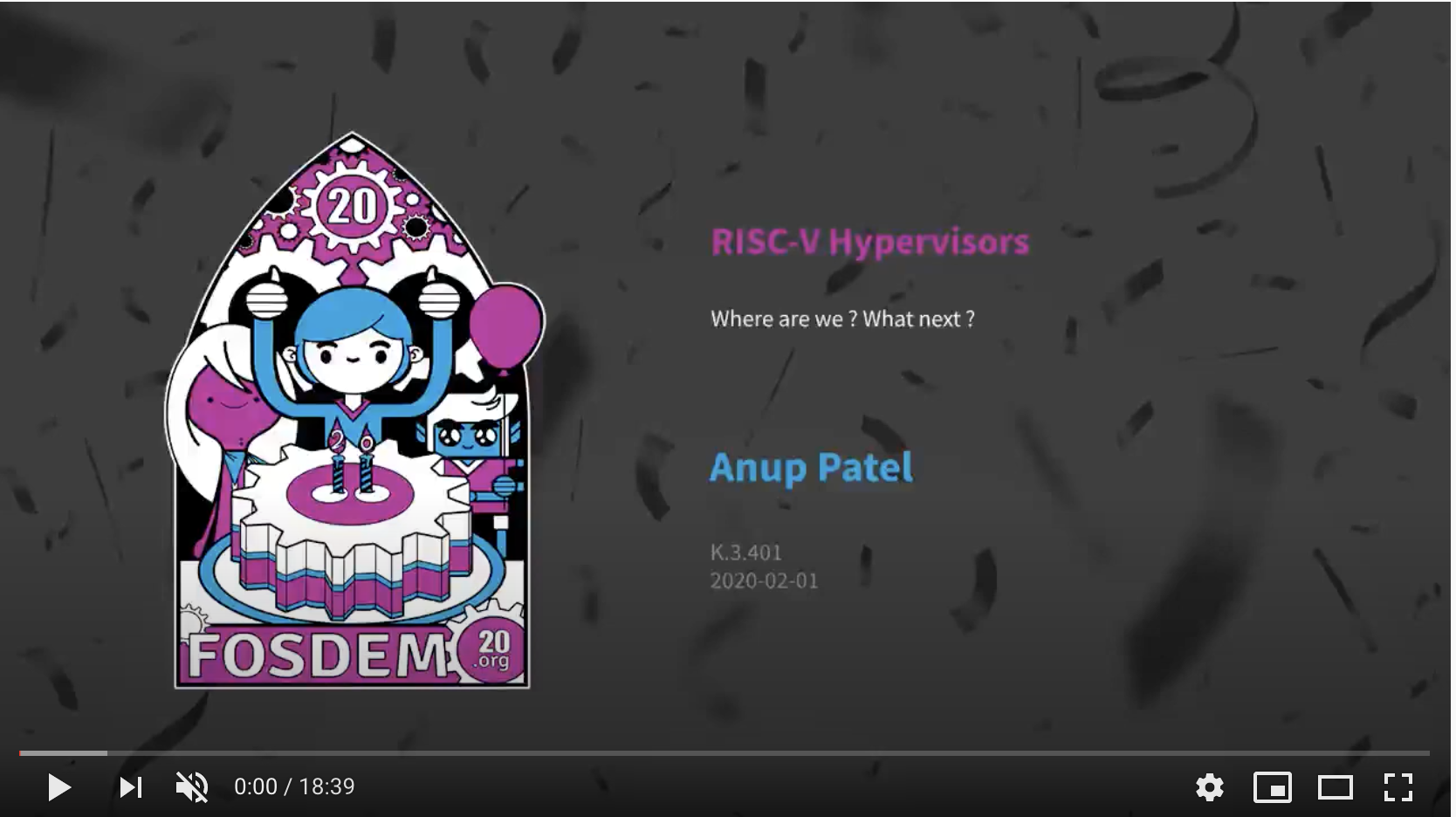 RISC-V Hypervisors Where Are We? What Next? | Anup Patel, FOSDEM (YouTube)