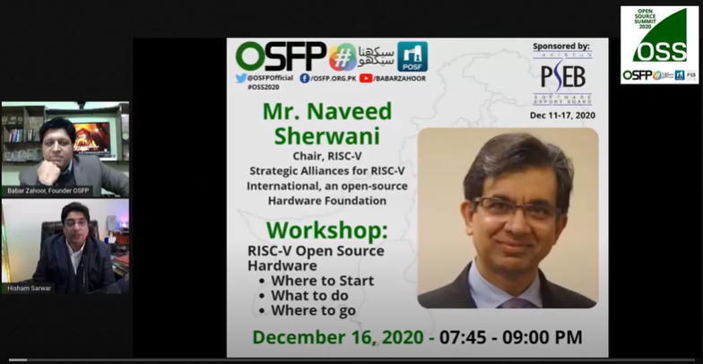 RISC-V at OSFP LIVE event with Dr. Naveed Sherwani, Dr. Ali Ahmed and Dr. Bilal Zafar |  Micro Electronics Research Lab -UIT