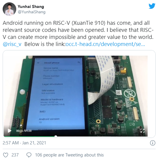 Android 10 ported to homegrown multi-core RISC-V system-on-chip by Alibaba biz, source code released | Matthew Hughes, The Register