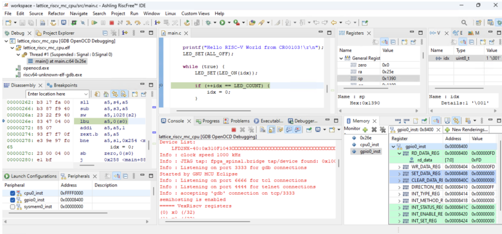 Ashling Announces RiscFree™ C/C++ SDK Support For Lattice RISC-V MCU ...